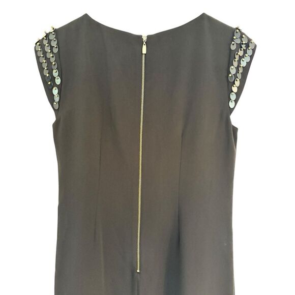 Laundry by Shelli Segal Women's Size 6 Black Sheath Dress Sequin Cap Sleeve - Picture 5 of 8